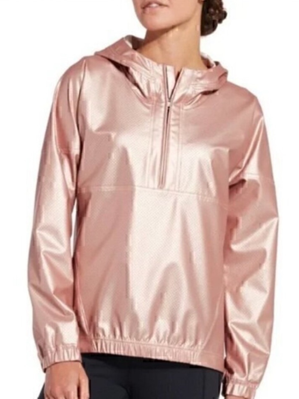 Calia Metallic Rose Gold Perforated Pullover Size S